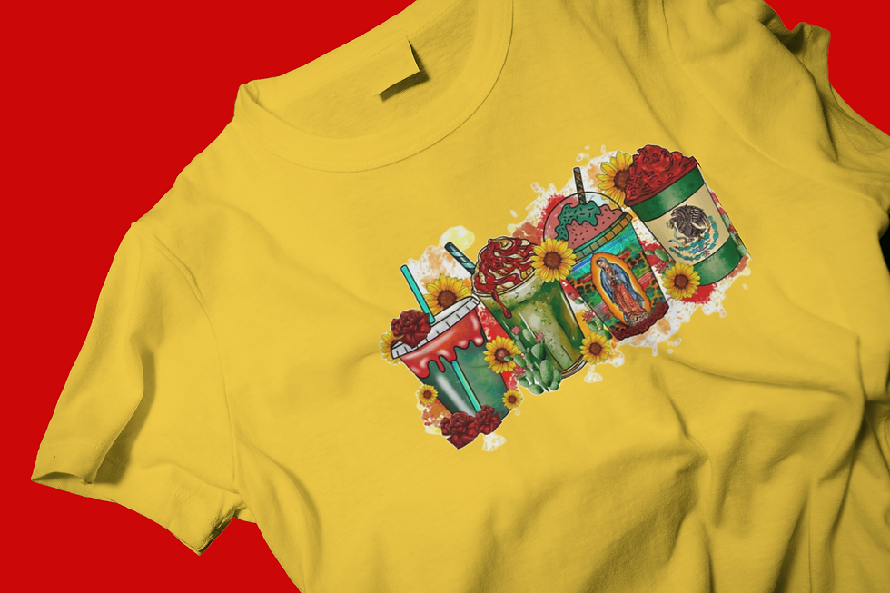 Thumbnail: Mexican Drinks (DTF)-Unisex Crew T-Shirt 100% Cotton Short Sleeven
