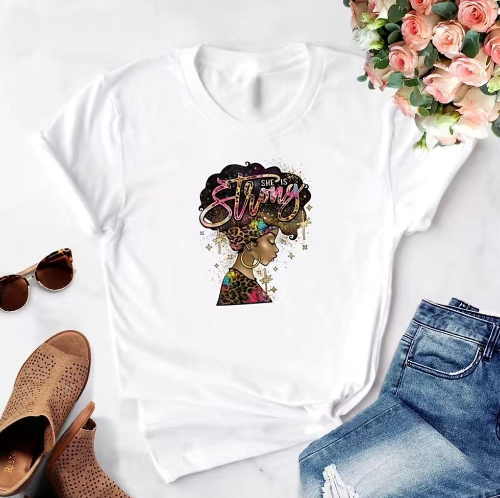 Thumbnail: She Is Strong (DTF)-Unisex Crew T-Shirt 100% Cotton
