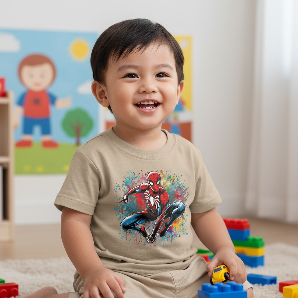 Thumbnail: Spider-Man Splash Boys' T-Shirt – DTF Printed 100% Cotton Short Sleeve Tee