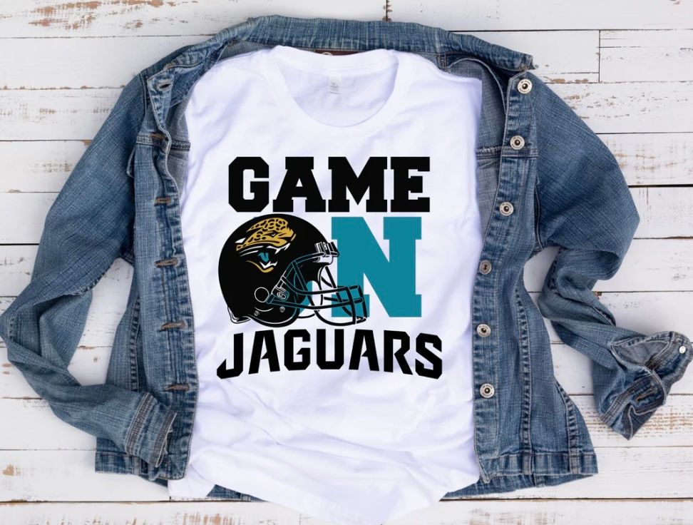 Jaguars NFL Game On (DTF)-Unisex 100% Cotton Crew T-Shirt