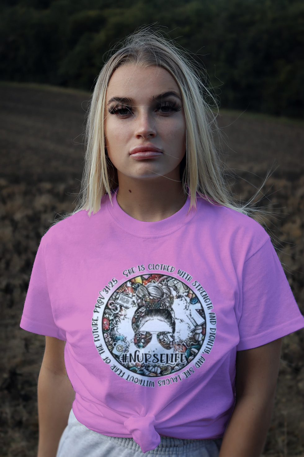Thumbnail: #NURSELIFE (DTF)-Unisex Crew T-Shirt 100% Cotton Short Sleeve