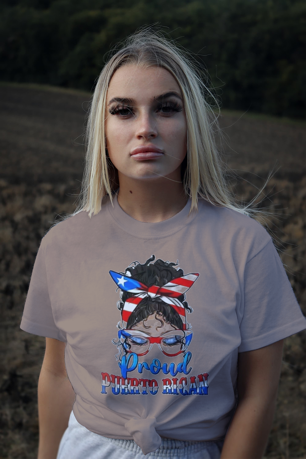 Thumbnail: Proud Puerto Rican (DTF)-Unisex Crew T-Shirt 100% Cotton Short Sleeve