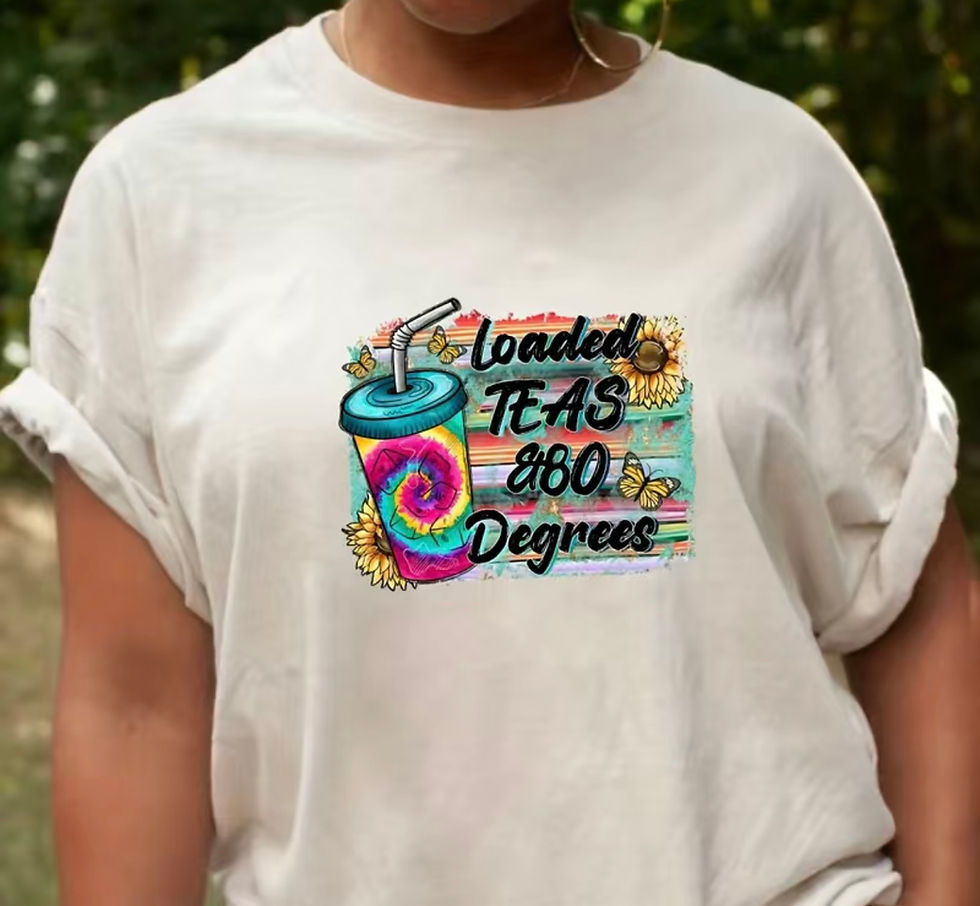 Loaded Teas & 80 Degrees (DTF)-Unisex Crew T-Shirt 100% Cotton Short Sleeve