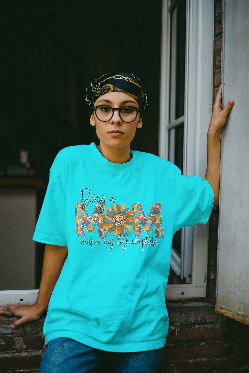 Thumbnail: Being A Mom Makes My Life (DTF)-Unisex Crew T-Shirt 100% Cotton Short Sleeve