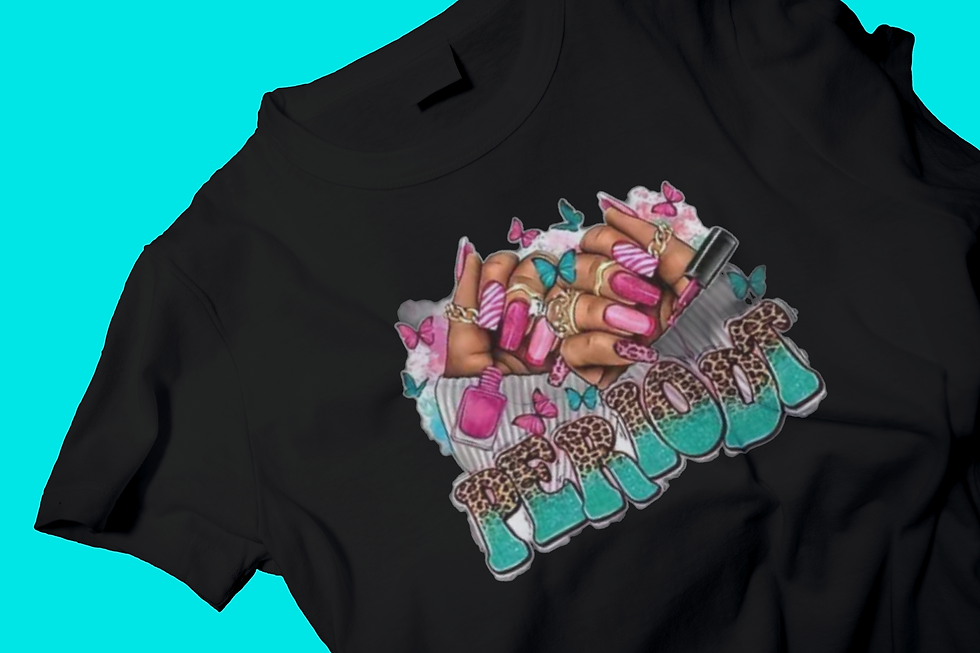 Thumbnail: PERIODT Aqua Nails (DTF)-Unisex Crew T-Shirt 100% Cotton Short Sleeve