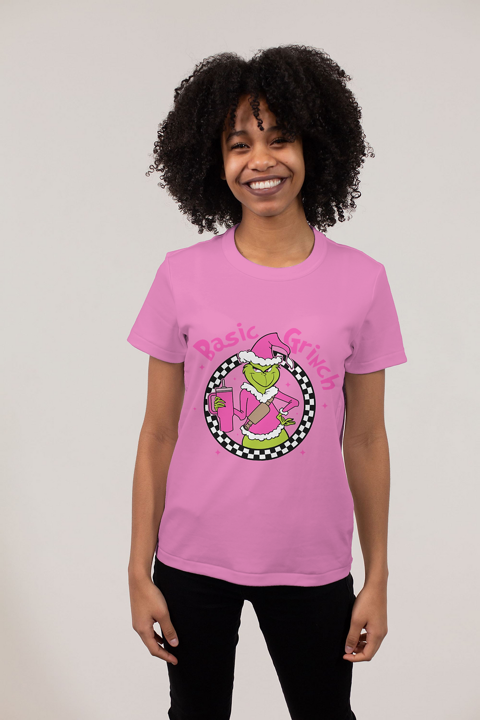 Thumbnail: Basic Grinch (DTF)-Unisex Crew T-Shirt 100% Cotton Short Sleeve