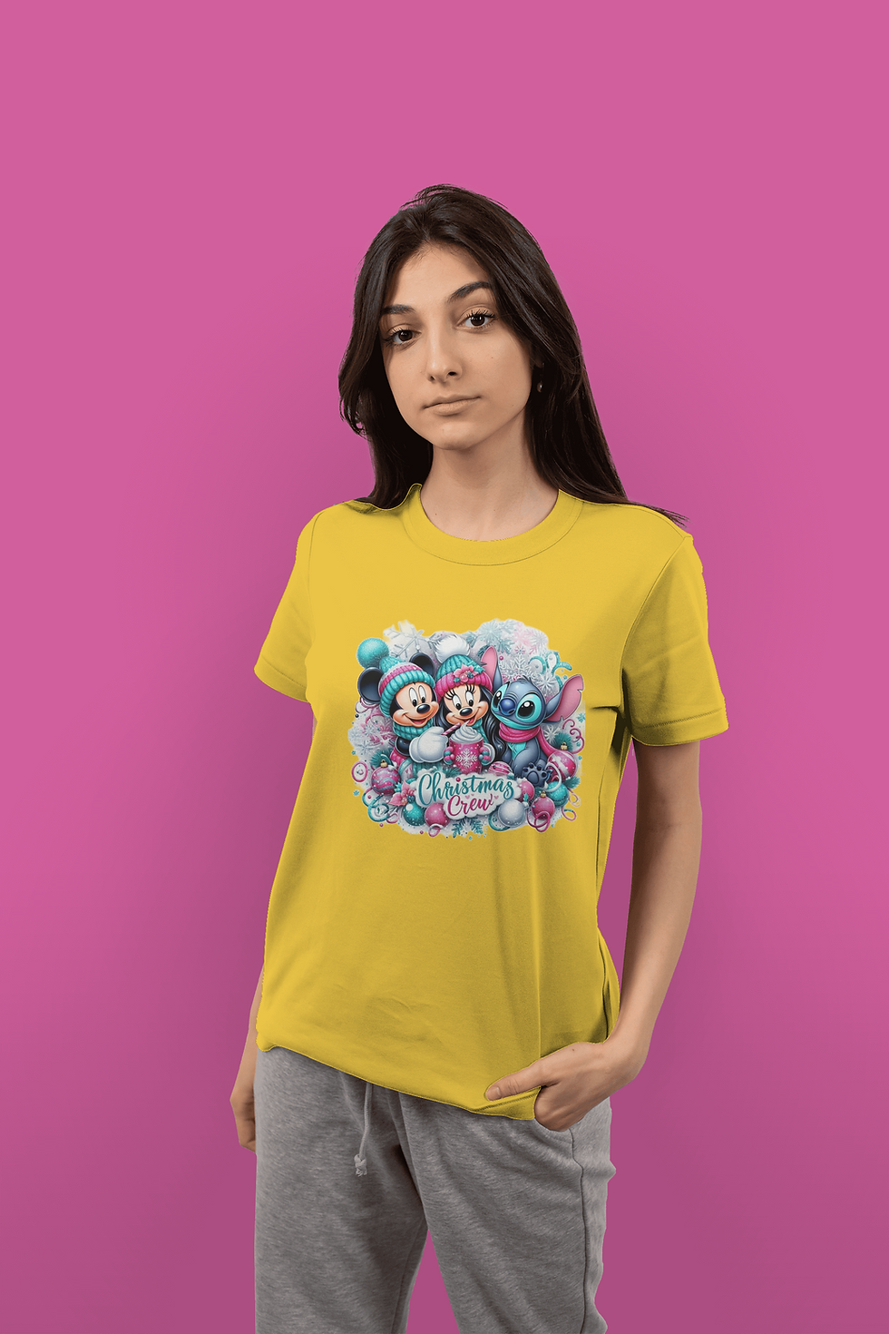 Thumbnail: Christmas Crew (DTF)-Unisex Crew T-Shirt 100% Cotton Short Sleeve