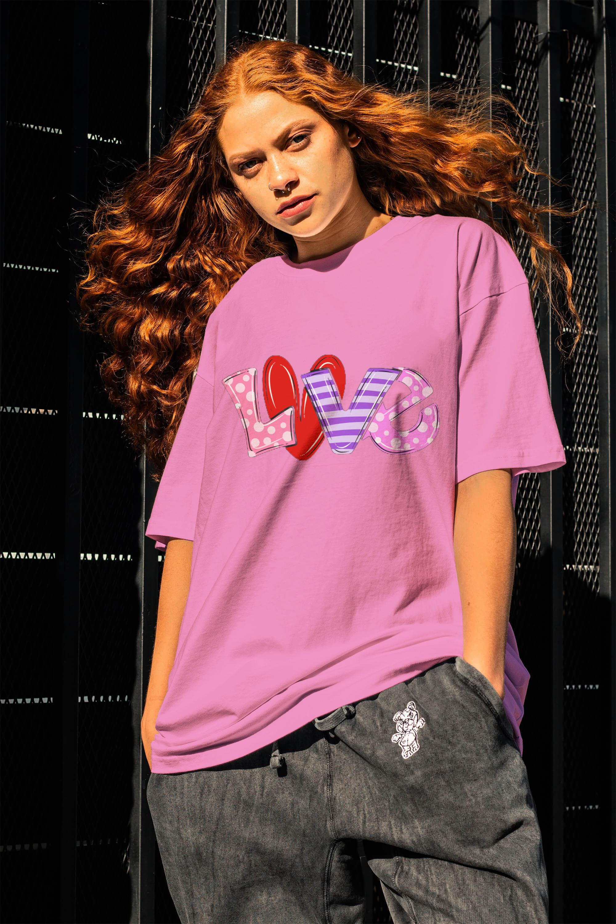 LOVE (DTF)-Unisex Crew T-Shirt 100% Cotton Short Sleeve