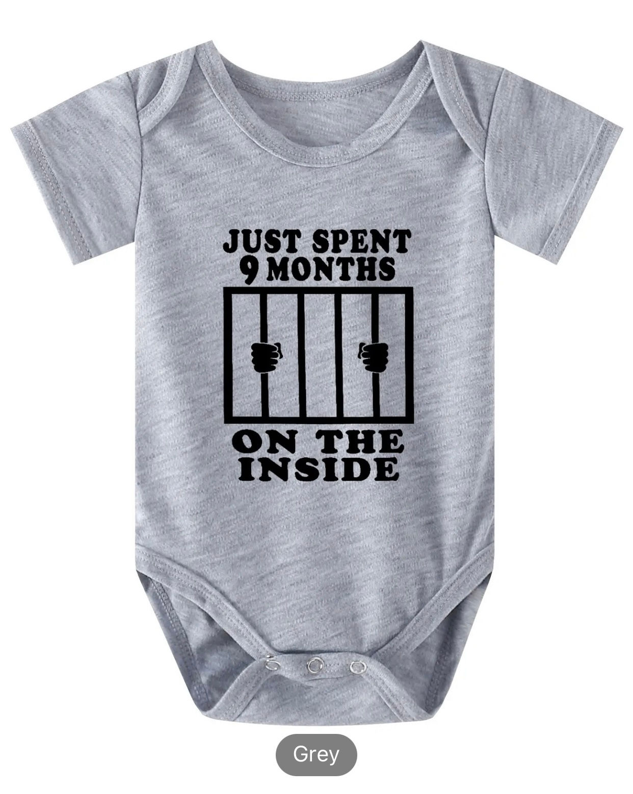 Just Spent 9 Months On The Inside-Baby Bodysuit 100% Cotton Short Sleeve Onesie