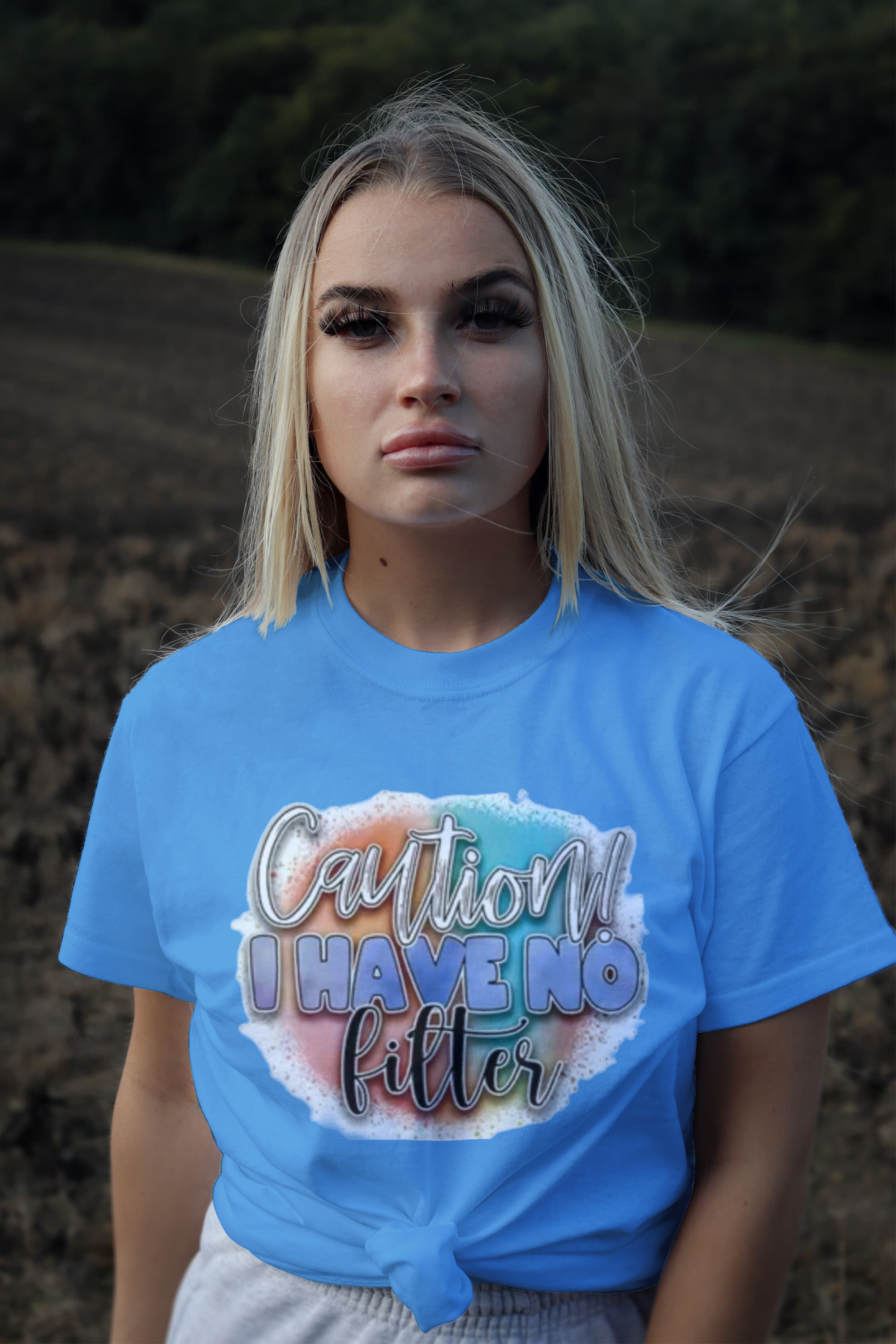 Caution I Have No Longer (DTF)-Unisex Crew T-Shirt 100% Cotton Short Sleeve