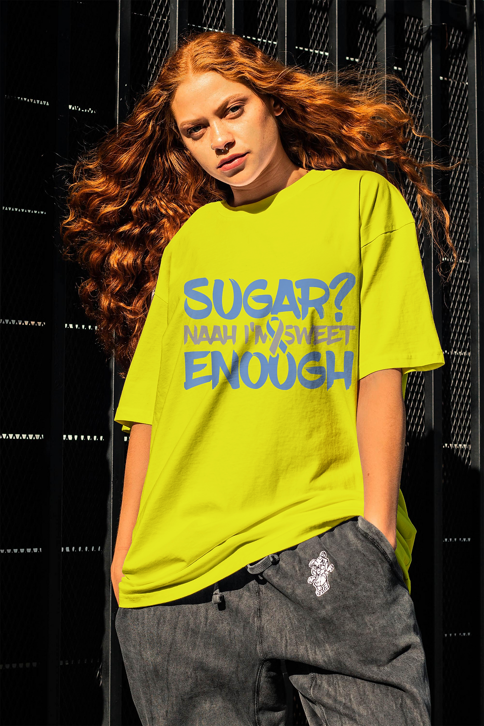 Thumbnail: Sugar Naah I'm Sweet Enough Diabetes Awareness-Unisex 100% Cotton Crew T-Shirt