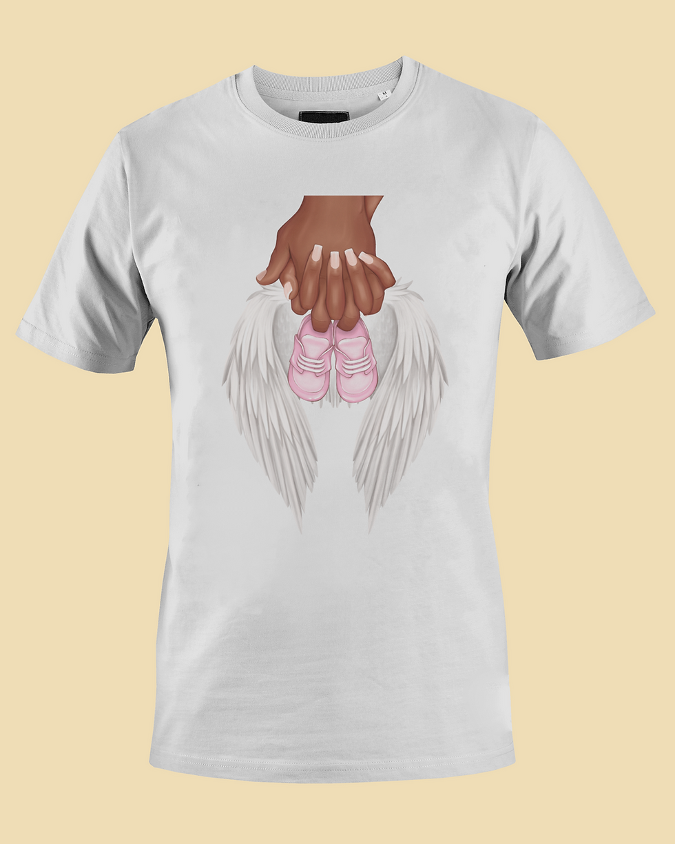 Thumbnail: Holding Hands Girl Infant Loss (DTF)-Unisex Crew T-Shirt 100% Cotton