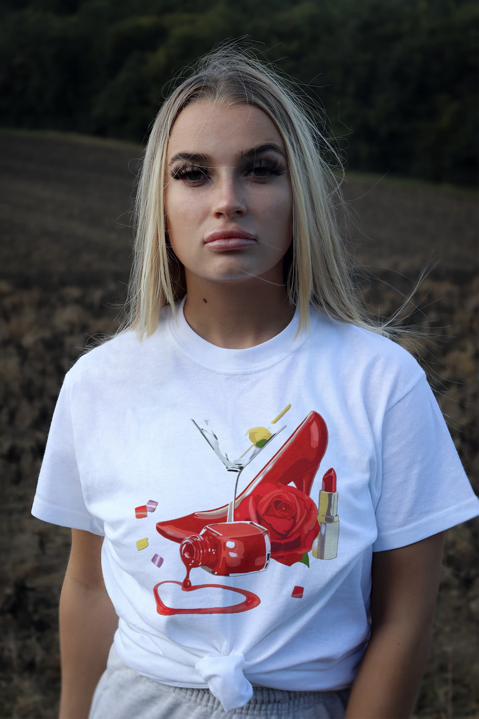 Thumbnail: Ladies Love Martinis (DTF)-Unisex Crew T-Shirt 100% Cotton Short Sleeve