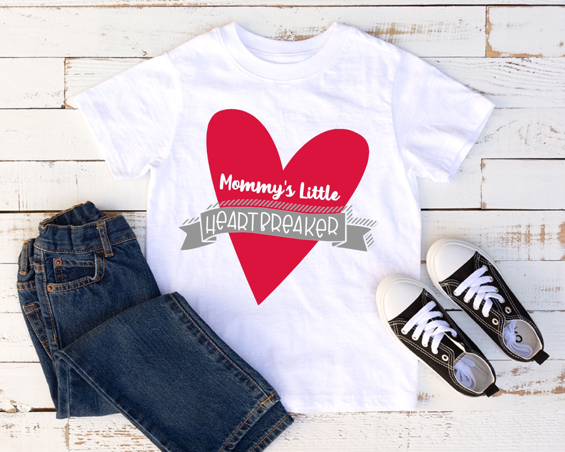 Mommy's Little Heartbreaker - Boy’s T-Shirt 100% Cotton - Short Sleeve
