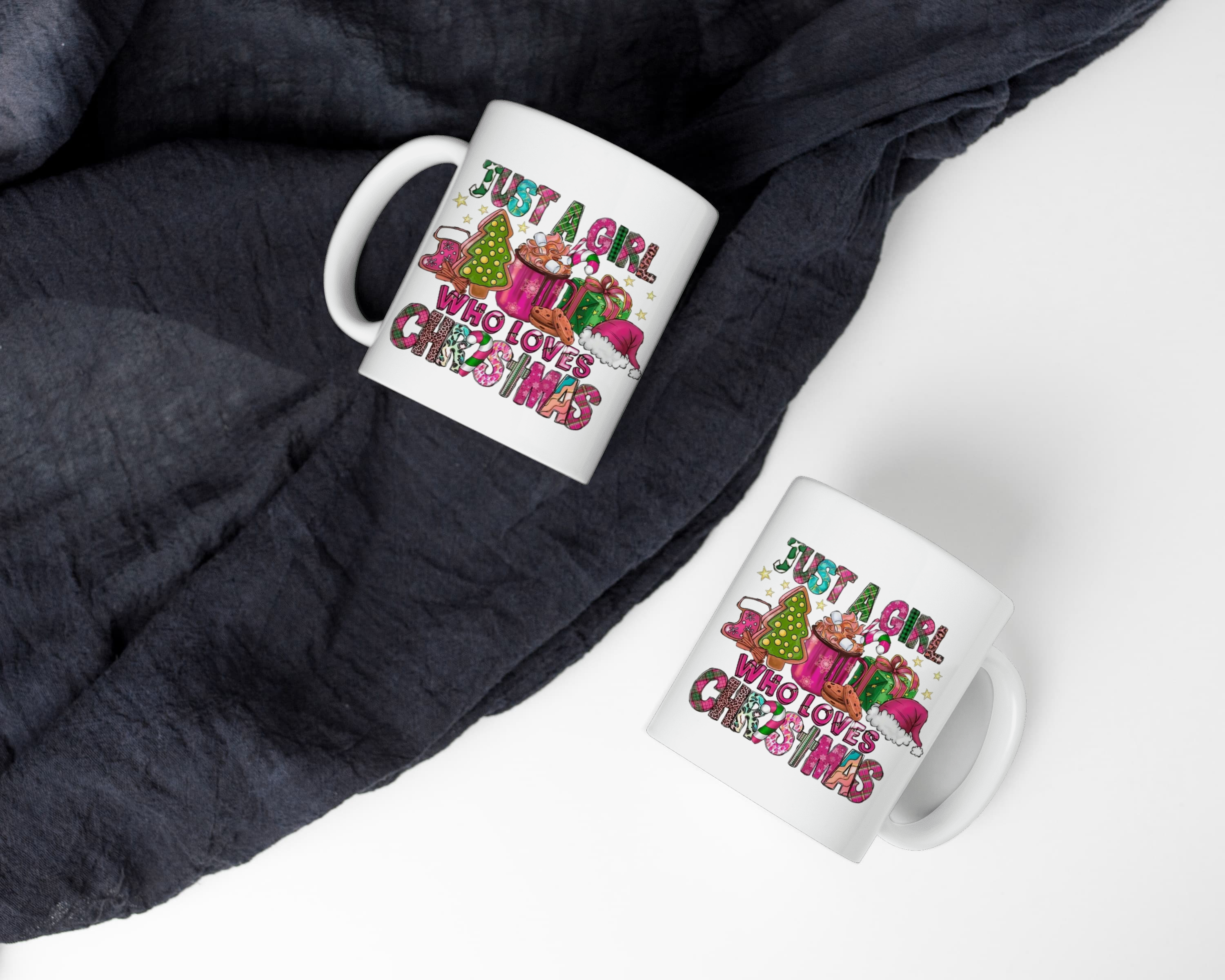 Just  A Girl Who Loves Christmas-12 oz. Ceramic Mug, White