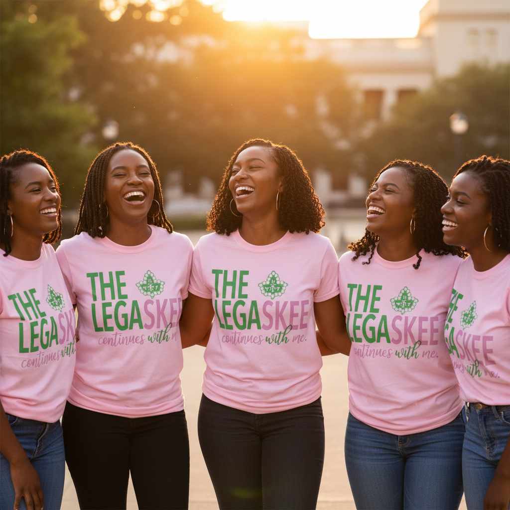 AKA Legaskee T-Shirt – Alpha Kappa Alpha Sorority, Ivy Leaf & Skee-Wee Inspired