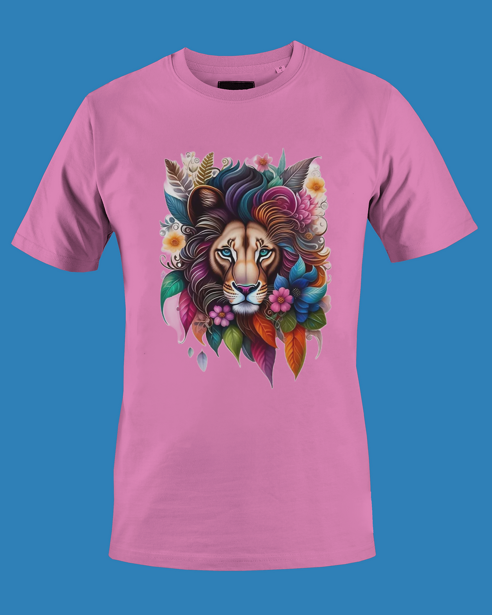 Thumbnail: Pretty Lion (DTF)-Unisex Crew T-Shirt 100% Cotton Short Sleeve