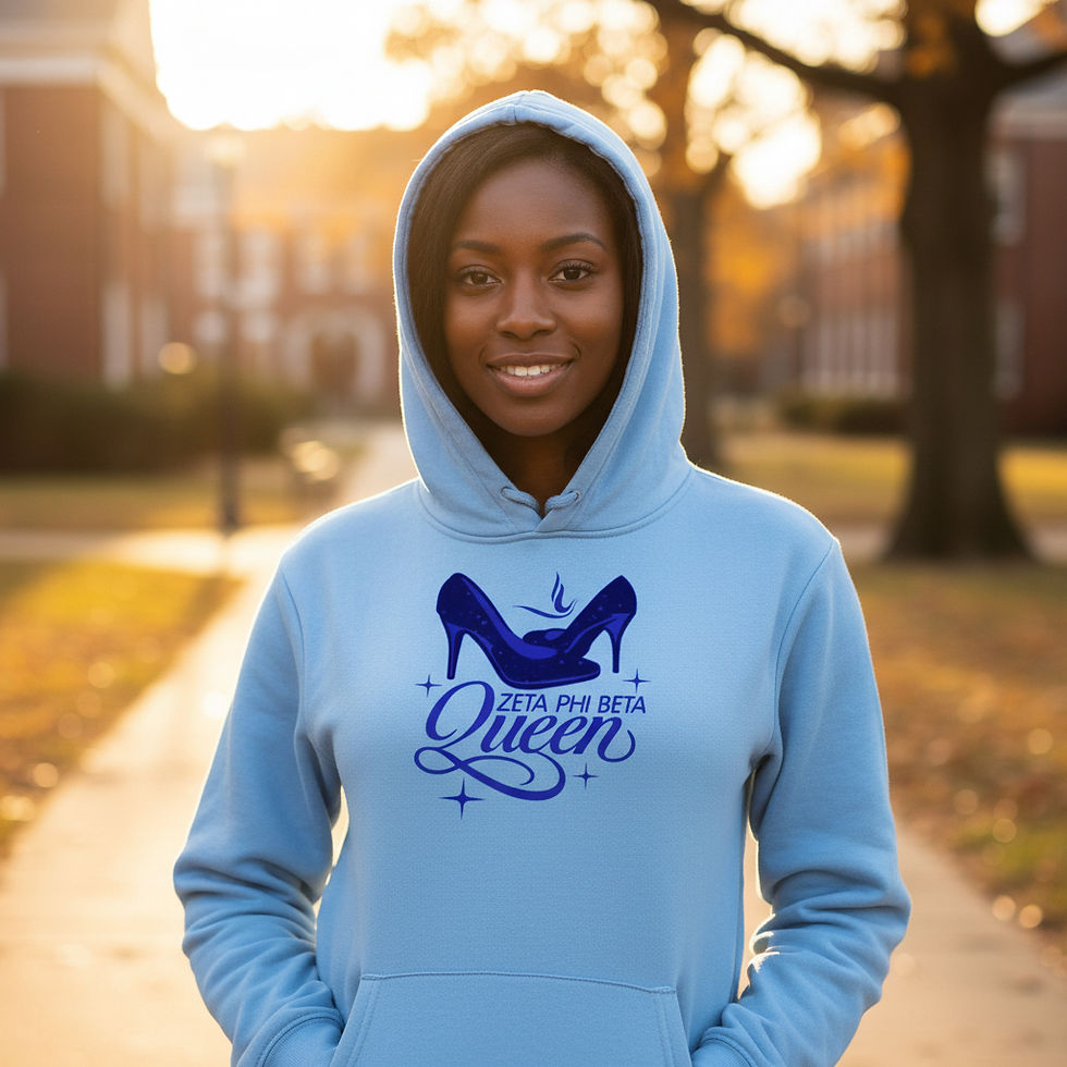 Thumbnail: The Pro Gets the Queen Hoodie – Blue High Heel Graphic Sweatshirt