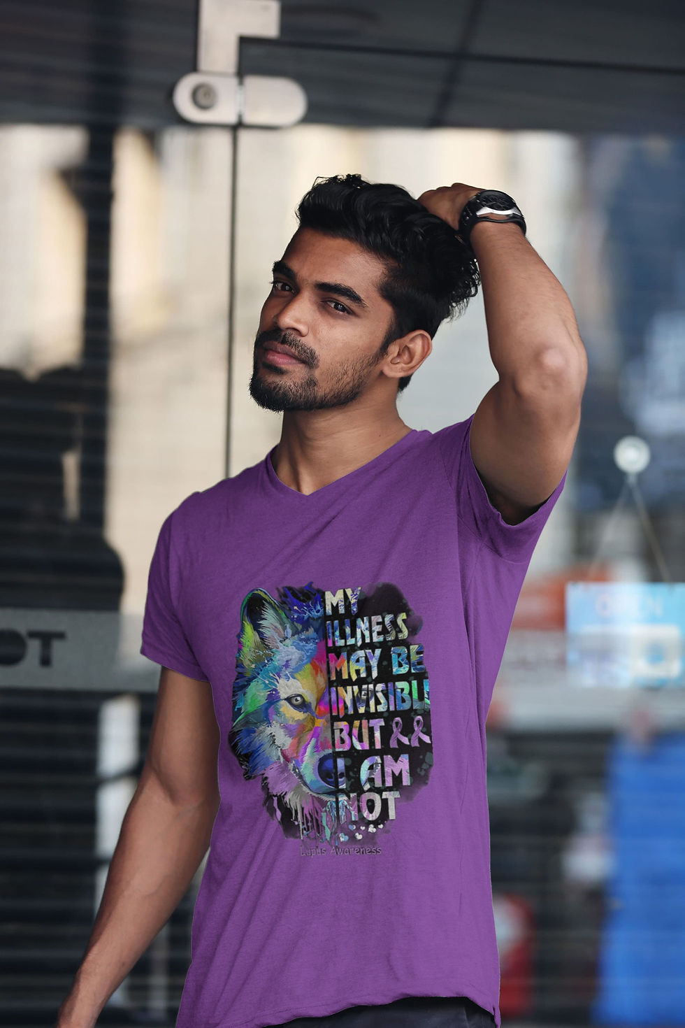 Thumbnail: My Illness May Be Invisible But (DTF)-Unisex Crew T-Shirt Relaxed 100% Cotton