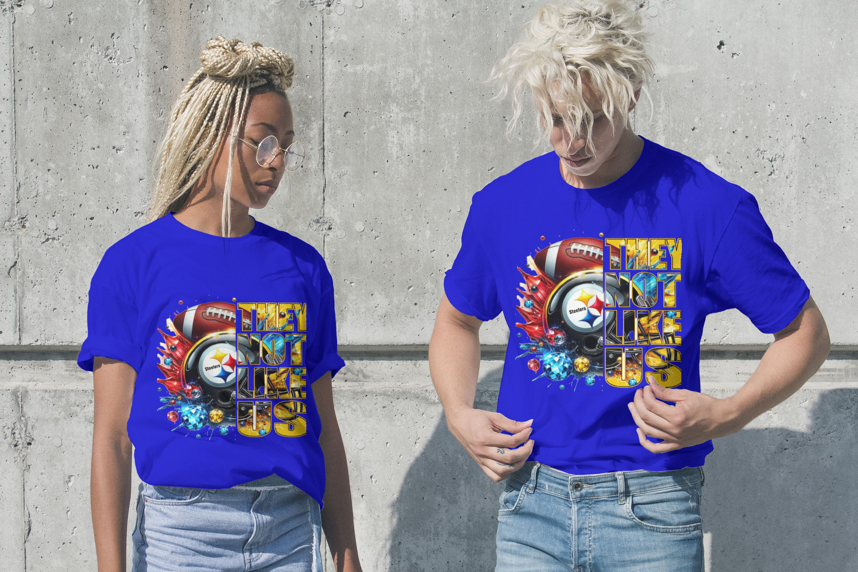 Steelers They Not Like Us (DTF)-Adult Unisex Crew T-Shirt 100% Cotton Short