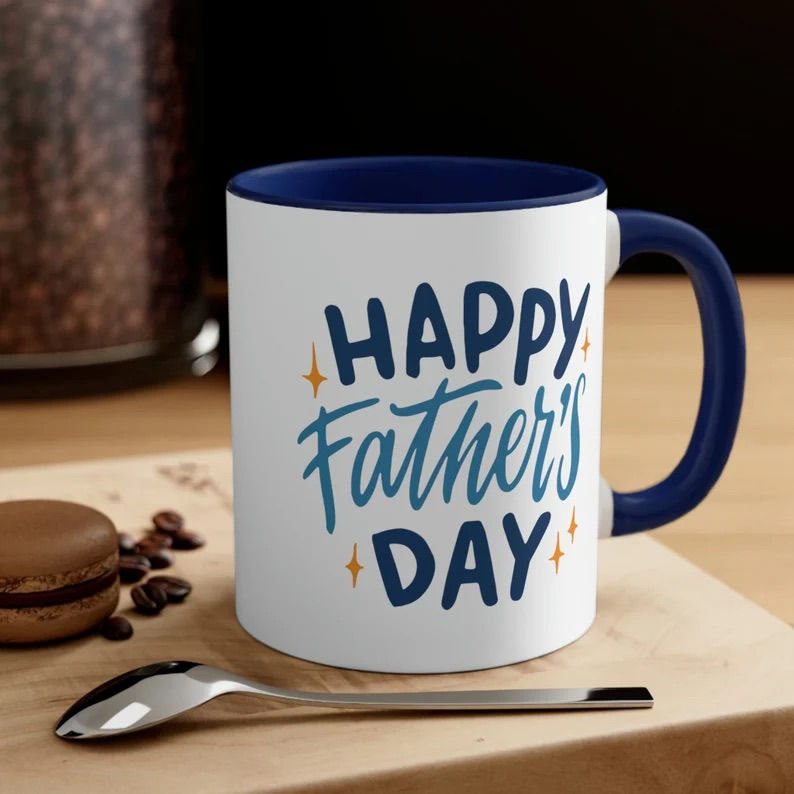 Happy Father’s Day-11oz Navy Blue Inner and Handle Coffee Mug 