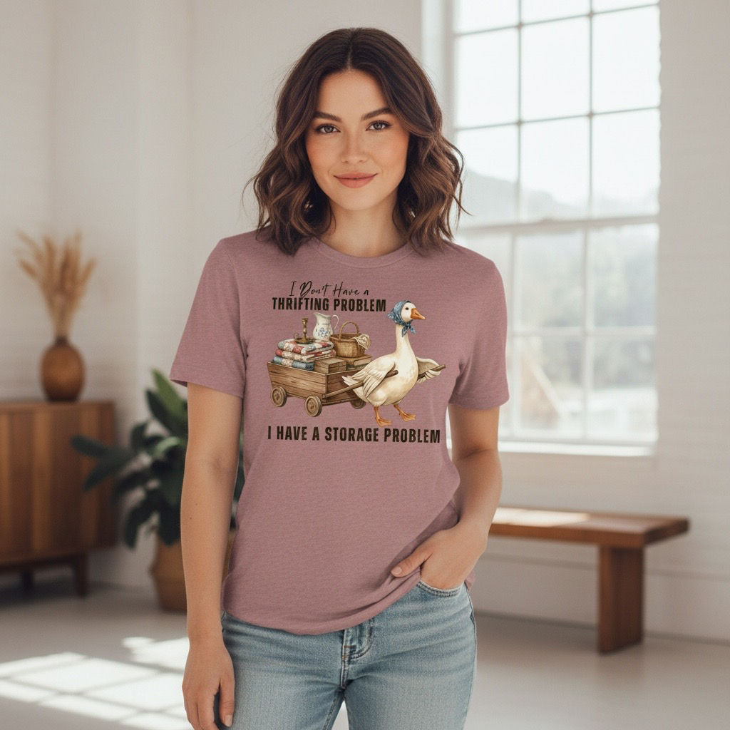 I Don’t Have a Thrifting Problem Tee – Cute Vintage Duck Thrifter for Resellers
