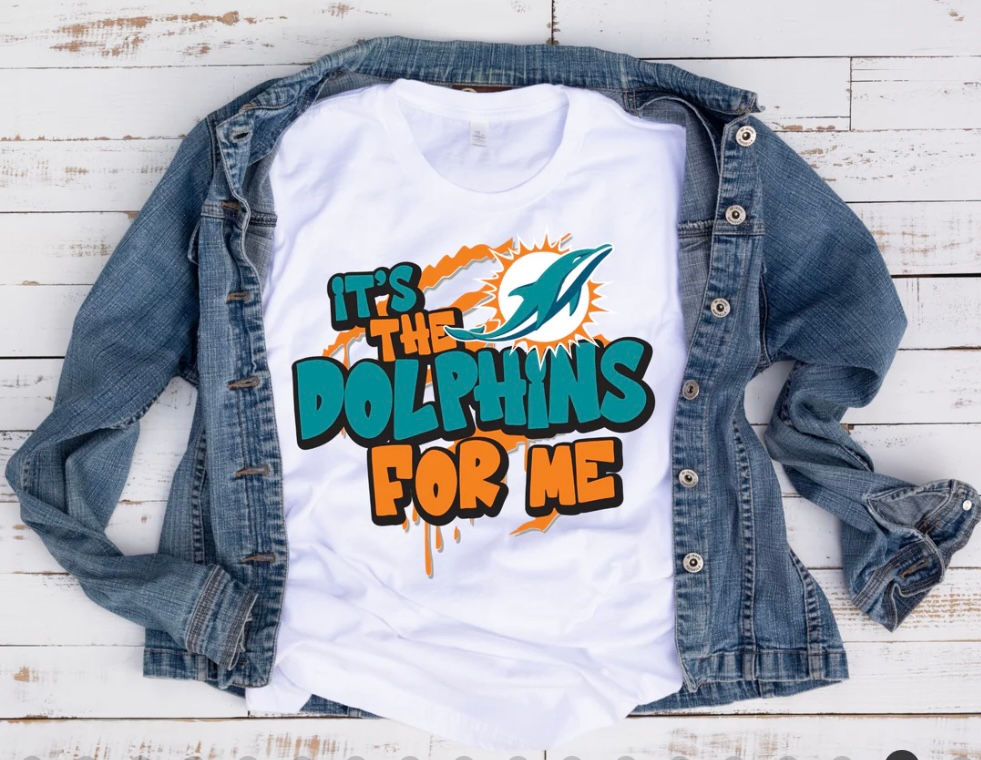 It’s The Dolphins For Me ( DTF)-Unisex 100% Cotton Crew T-Shirt