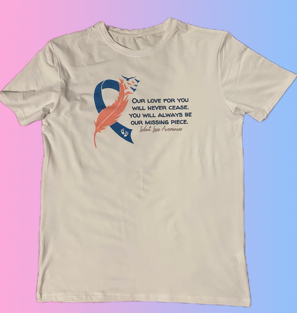 Infant Loss, Our Love For You Will Never Cease-Unisex Crew T-Shirt Polyester