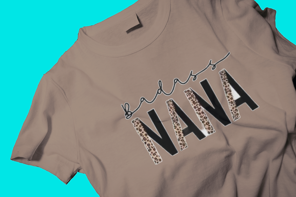 Thumbnail: Badass Nana (DTF)-Unisex Crew T-Shirt 100% Cotton Short Sleeve