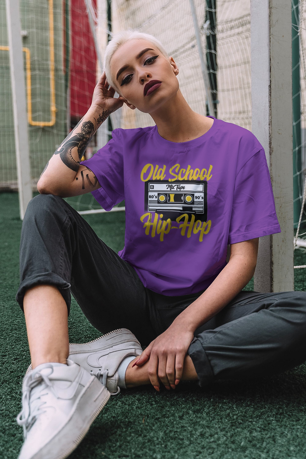 Thumbnail: Old School Hip Hop (DTF)-Unisex 100% Cotton Crew T-Shirt