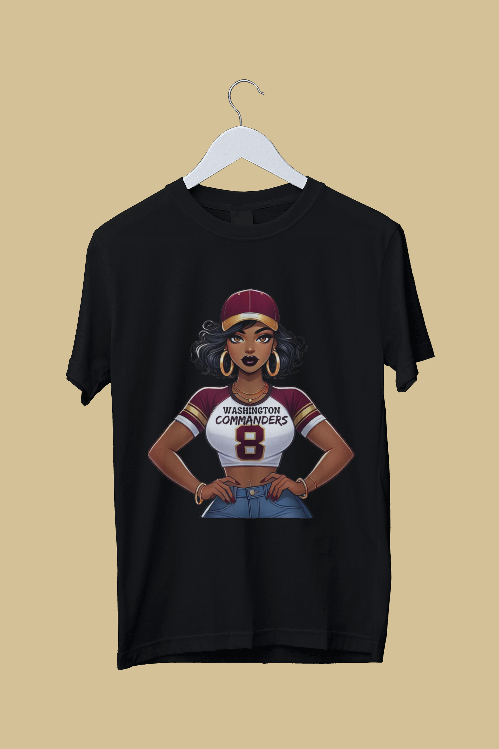 Washington Commanders Hottie (DTF)-Women’s Crew T-Shirt 100% Cotton Short Sleeve