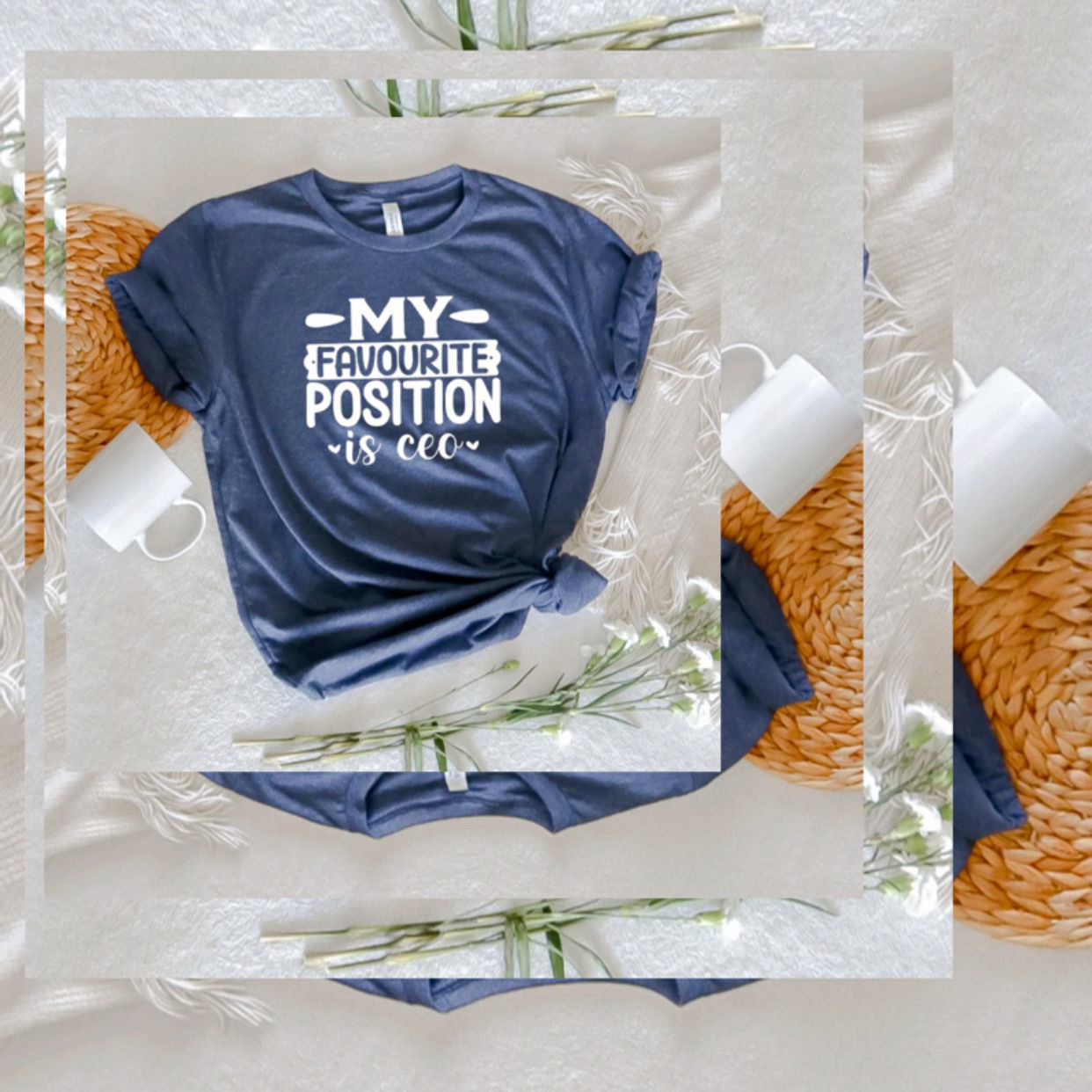 My Favorite Position is CEO-Unisex Heather Short Sleeve Crew T-Shirt