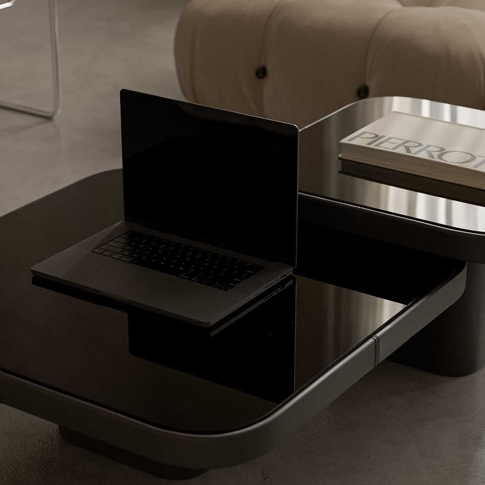 Laptop on Coffee Table