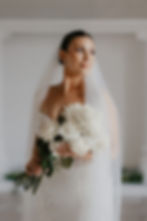 Modern Bride Hair with Flower Bouquet