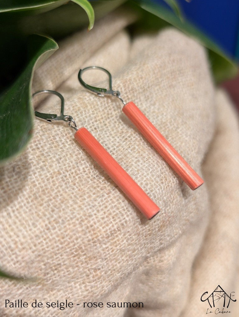 Miniature : Boucles d'oreilles - Tube paille