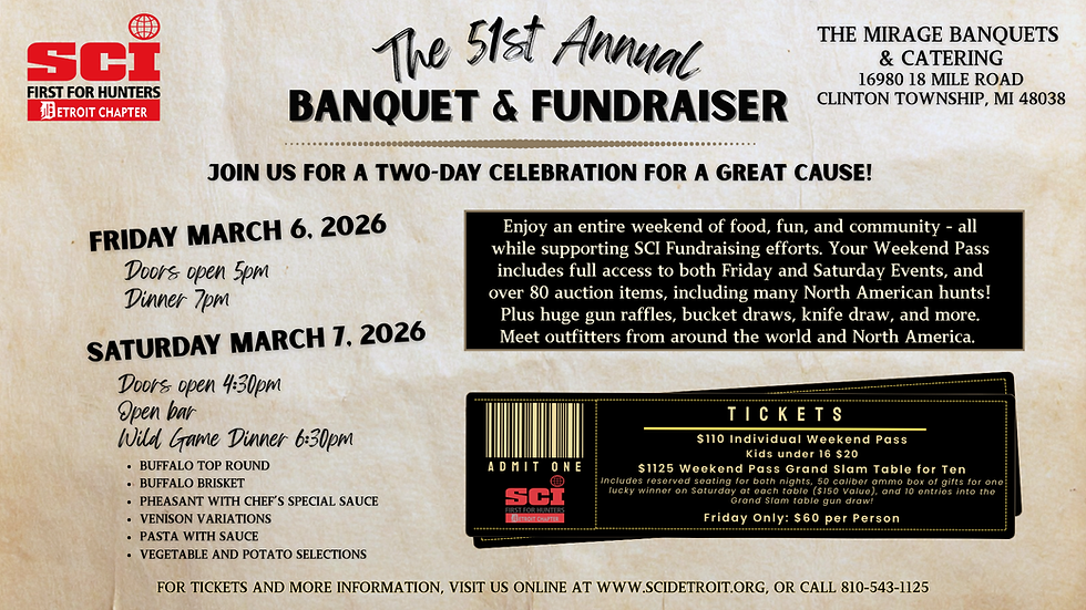 Safari Club International Detroit Chapter 51st Annual Banquet & Fundraiser