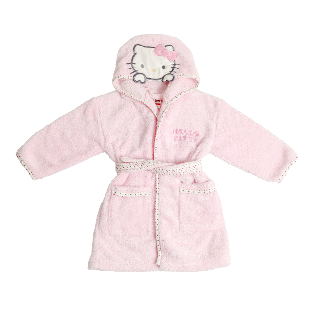 Bata peludita rosa bordada • Hello Kitty • 2 años