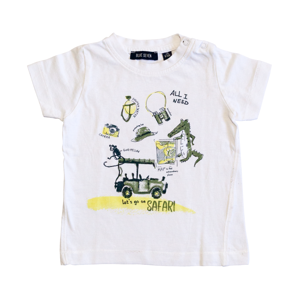 Polera blanca safari · Blue Seven · 9/12 meses