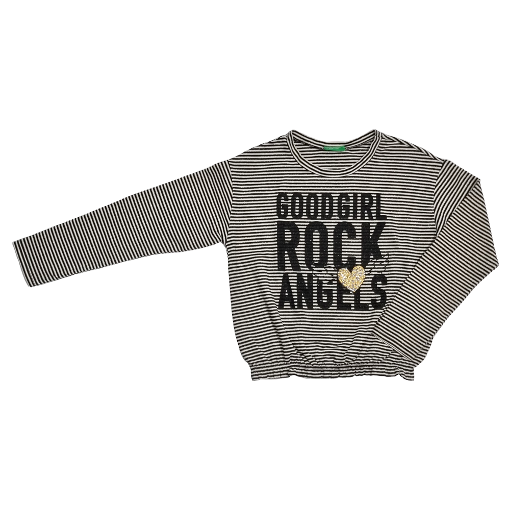 Polera rayada con brillitos • Benetton • 7/8 años