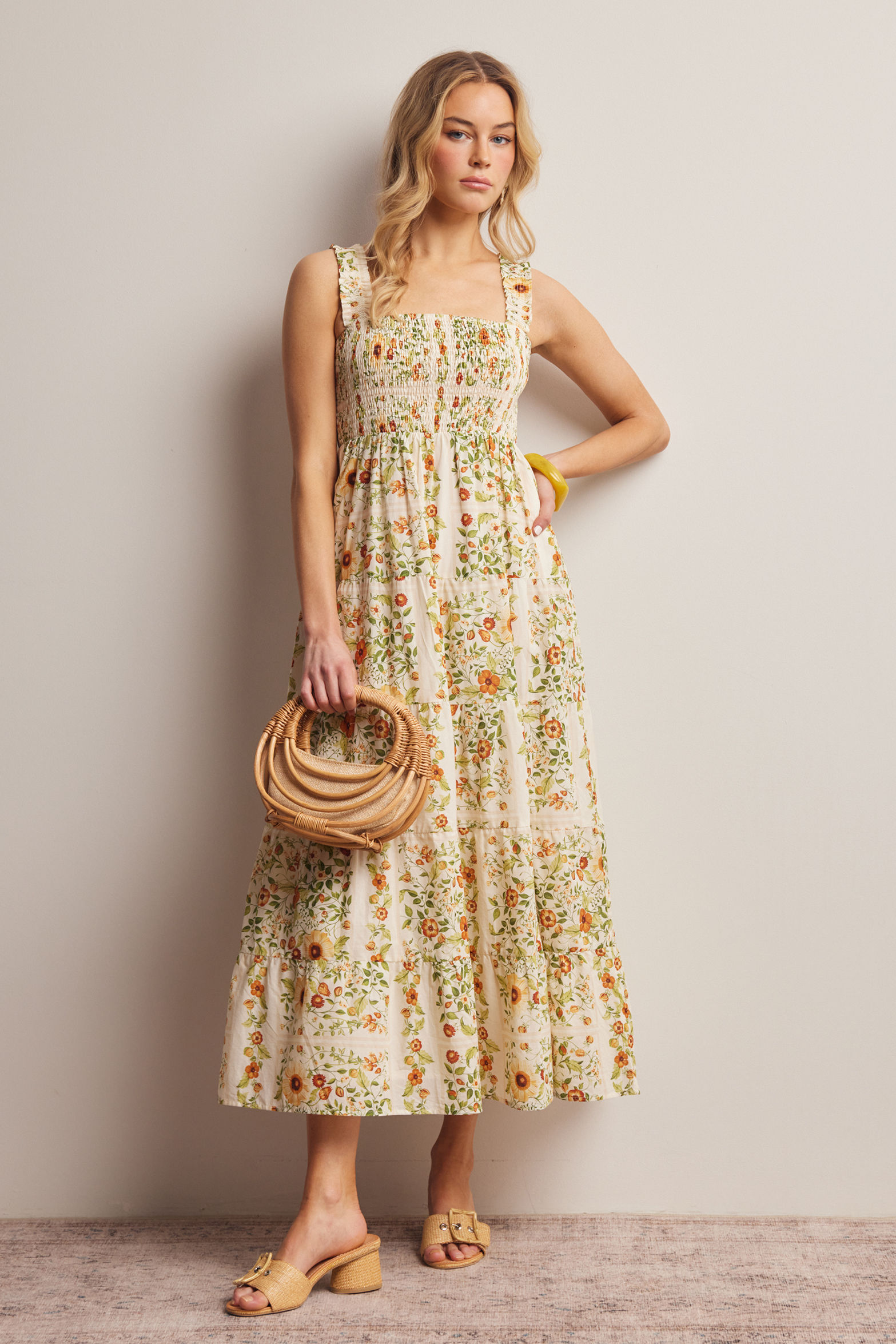 Floral Ecru Midi