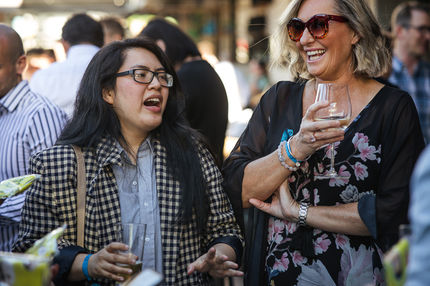 qt rooftop melbourne christmas corporate event with restive consulting