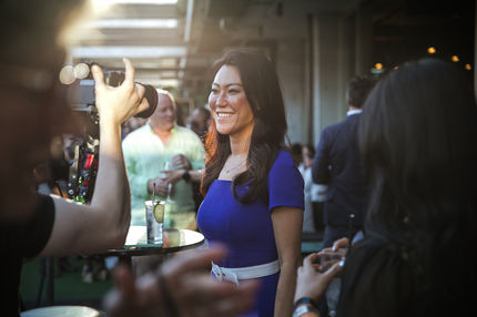 qt rooftop melbourne christmas corporate event with restive consulting