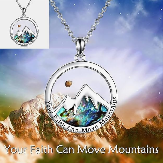 1119 Mustard Seed Stainless Steel "Your Faith Can Move Mountains" Necklace