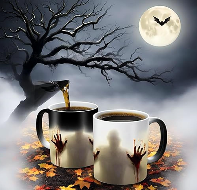 Thumbnail: 1410 Heat Sensitive Color Changing Horror Spooky Shadow Man Cup Mug