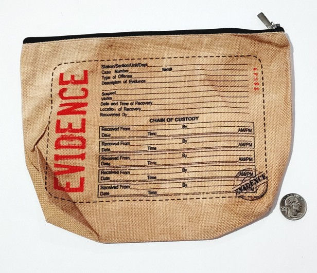 1379 True Crime Evidence Canvas Makeup Waterproof Lined Zipped Bag! 8"x10"