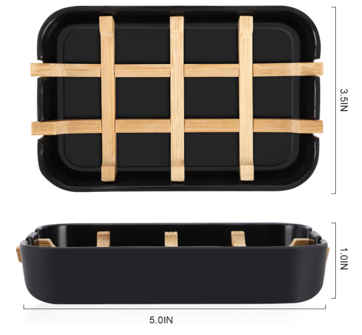 Thumbnail: 1202 Bamboo Wooden Soap Dish with Drainage for Bathroom Bar Soap