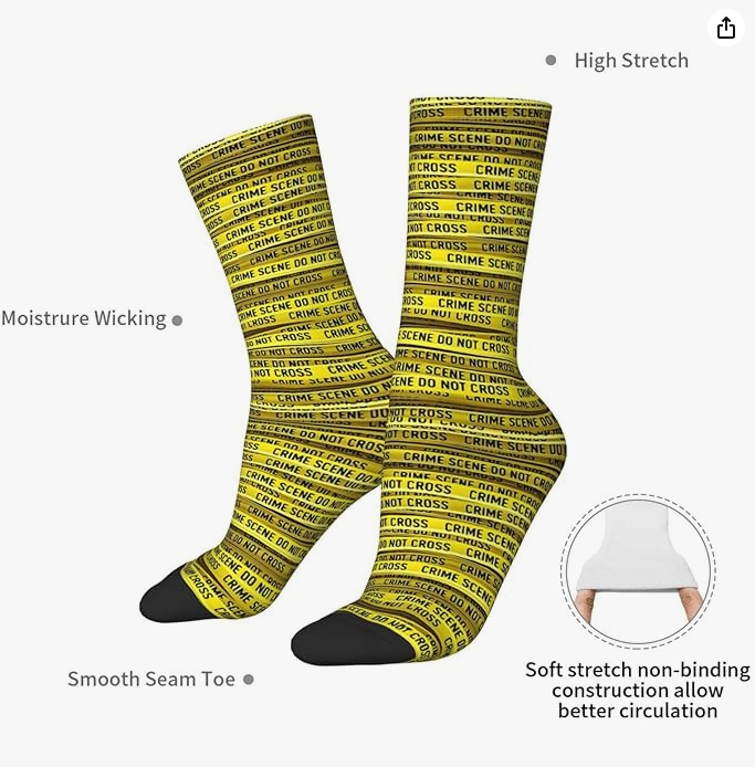 Thumbnail: 1418" CRIME SCENE DO NOT CROSS" True Crime Lover's Socks