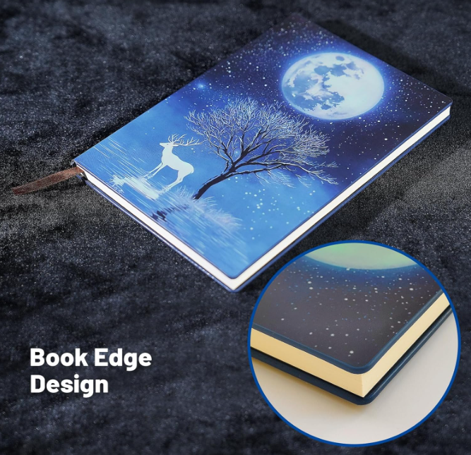 Thumbnail: 1319 Glow in the Dark "Deer and Full Moon" Hardcover Journal Notebook