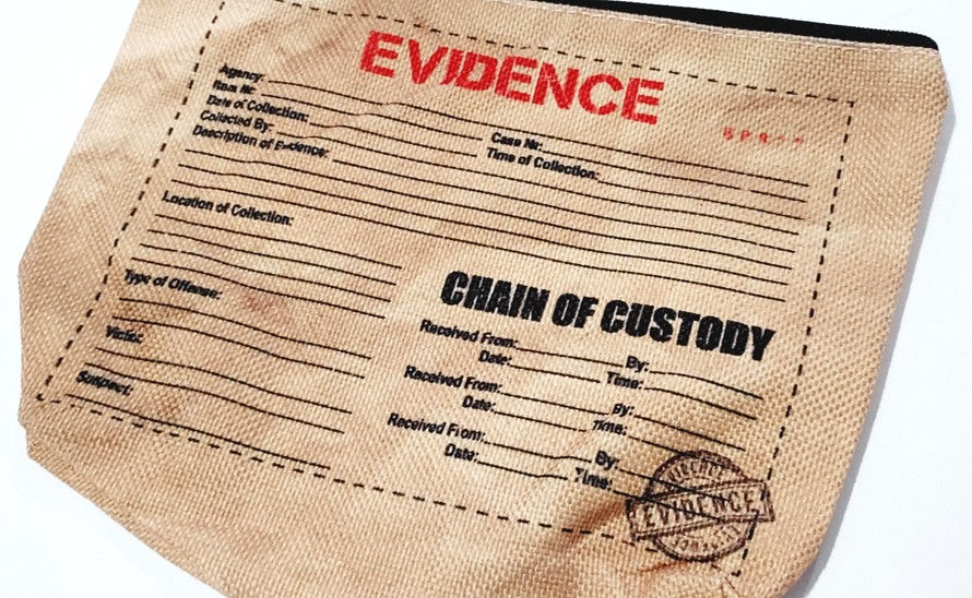 Thumbnail: 1380 True Crime Evidence Canvas Makeup Waterproof Lined Zipped Bag!  8"x