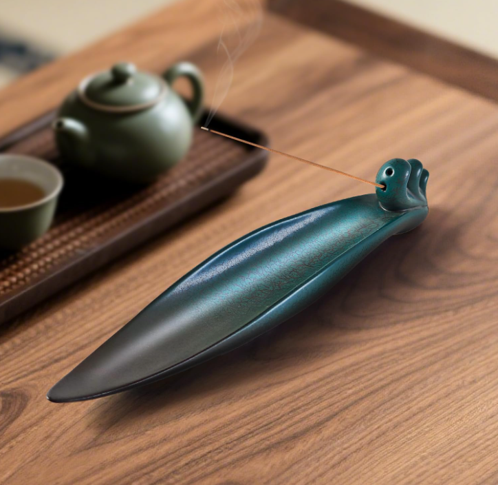 1252 Elegant Ocean Wave "Kiln-fired" Incense Stick Burner
